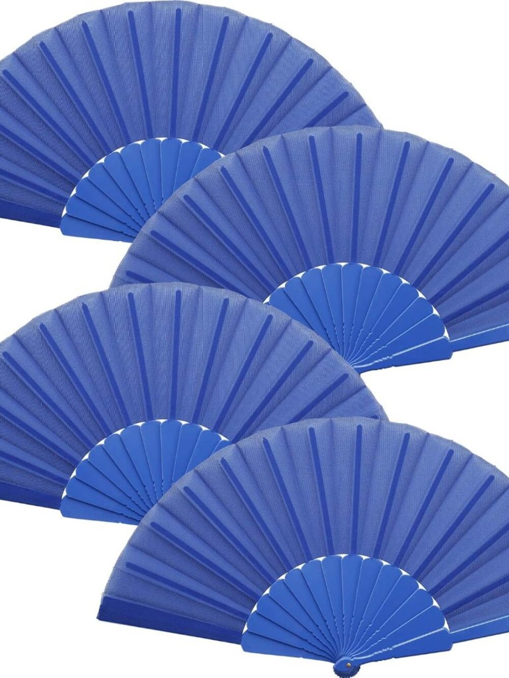 4 Pcs Hand Fan Foldable 9 Inch Small Folding Hand Fan,Dark Blue